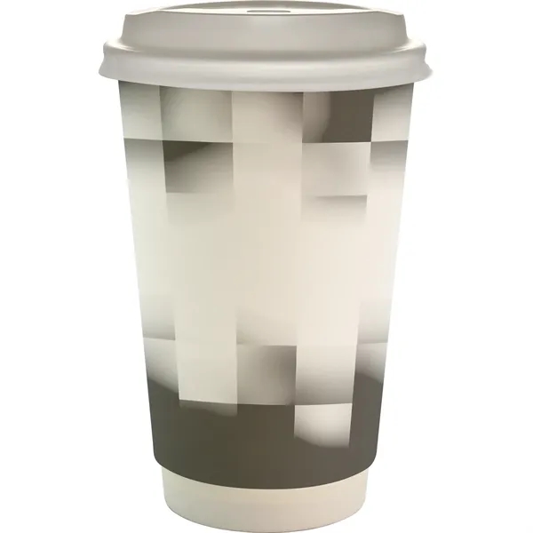 16 oz. Full Color Shaded Checkers Paper Cup With Lid... from ASI 30208 A P Specialties / AP Specialties