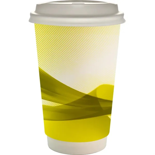 16 oz. Full Color Groovy Paper Cup With Lid... from ASI 30208 A P Specialties / AP Specialties