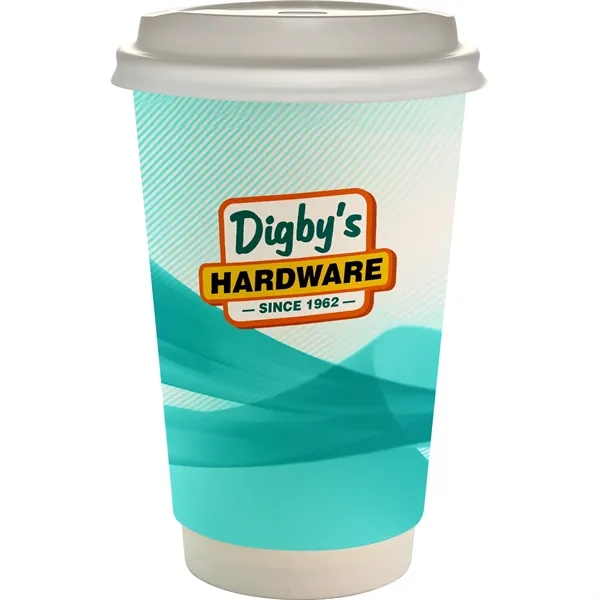 16 oz. Full Color Groovy Paper Cup With Lid... from ASI 30208 A P Specialties / AP Specialties