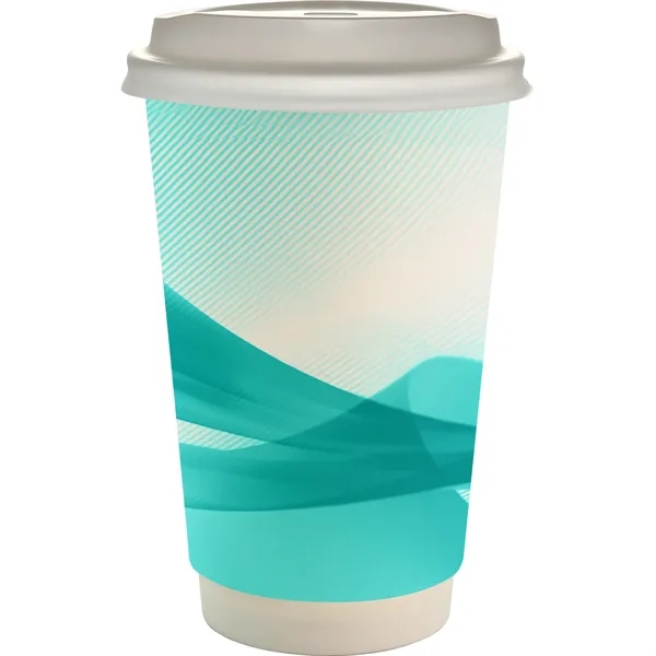 16 oz. Full Color Groovy Paper Cup With Lid... from ASI 30208 A P Specialties / AP Specialties