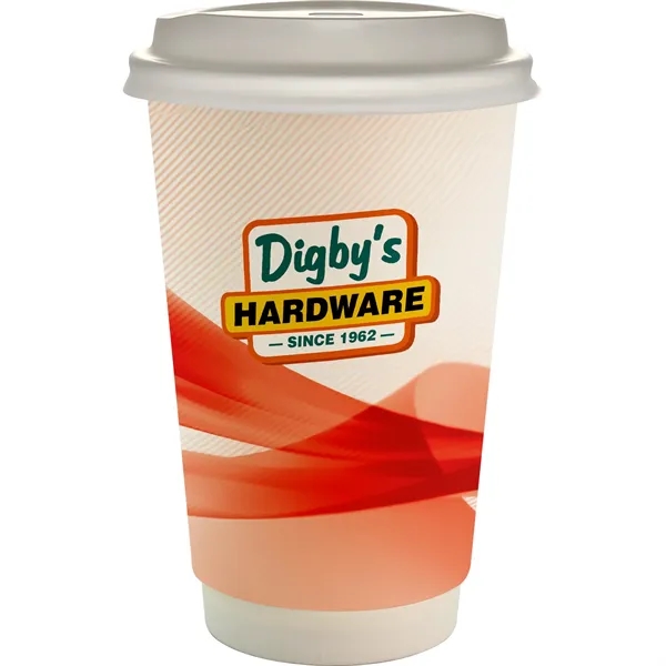 16 oz. Full Color Groovy Paper Cup With Lid... from ASI 30208 A P Specialties / AP Specialties
