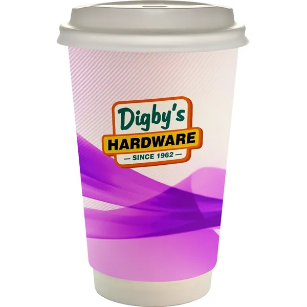 16 oz. Full Color Groovy Paper Cup With Lid... from ASI 30208 A P Specialties / AP Specialties