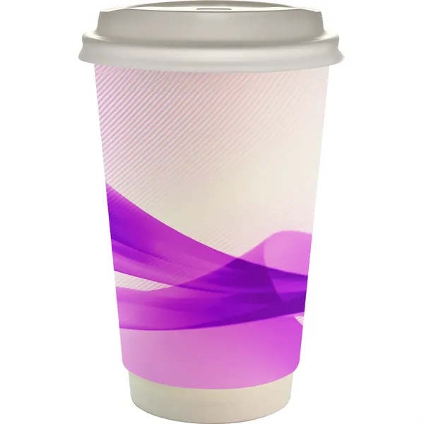 16 oz. Full Color Groovy Paper Cup With Lid... from ASI 30208 A P Specialties / AP Specialties