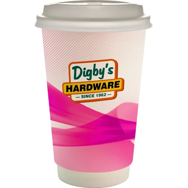 16 oz. Full Color Groovy Paper Cup With Lid... from ASI 30208 A P Specialties / AP Specialties