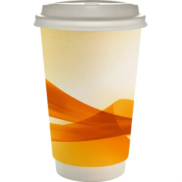16 oz. Full Color Groovy Paper Cup With Lid... from ASI 30208 A P Specialties / AP Specialties