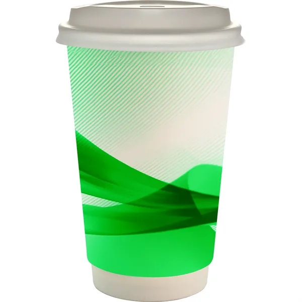 16 oz. Full Color Groovy Paper Cup With Lid... from ASI 30208 A P Specialties / AP Specialties