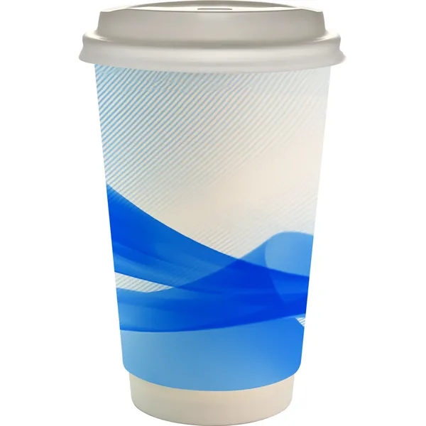 16 oz. Full Color Groovy Paper Cup With Lid... from ASI 30208 A P Specialties / AP Specialties