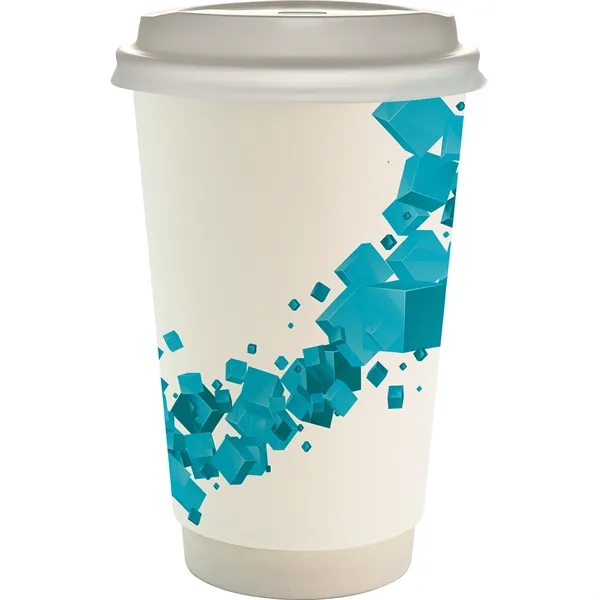 16 oz. Full Color Floating Cube Paper Cup With Lid... from ASI 30208 A P Specialties / AP Specialties