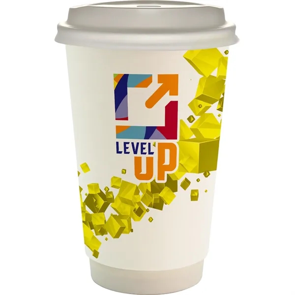 16 oz. Full Color Floating Cube Paper Cup With Lid... from ASI 30208 A P Specialties / AP Specialties