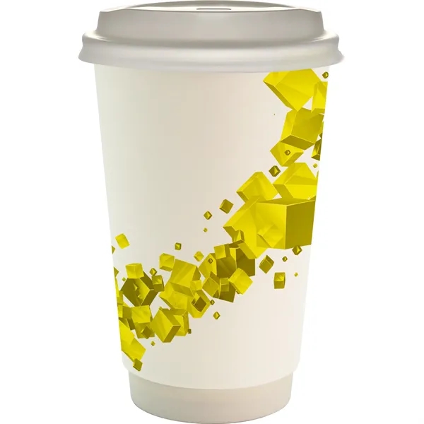 16 oz. Full Color Floating Cube Paper Cup With Lid... from ASI 30208 A P Specialties / AP Specialties