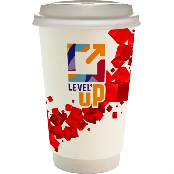 16 oz. Full Color Floating Cube Paper Cup With Lid... from ASI 30208 A P Specialties / AP Specialties