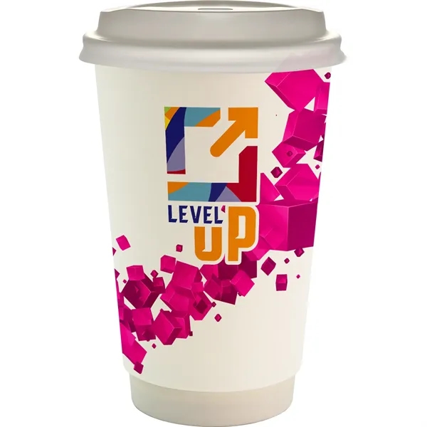 16 oz. Full Color Floating Cube Paper Cup With Lid... from ASI 30208 A P Specialties / AP Specialties