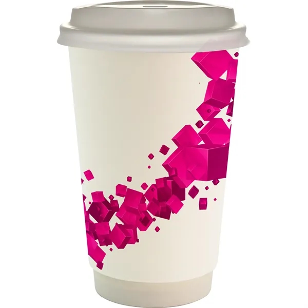 16 oz. Full Color Floating Cube Paper Cup With Lid... from ASI 30208 A P Specialties / AP Specialties