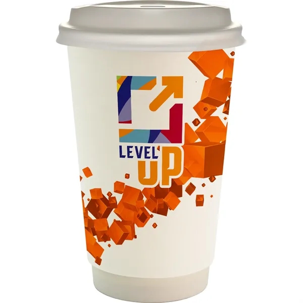 16 oz. Full Color Floating Cube Paper Cup With Lid... from ASI 30208 A P Specialties / AP Specialties