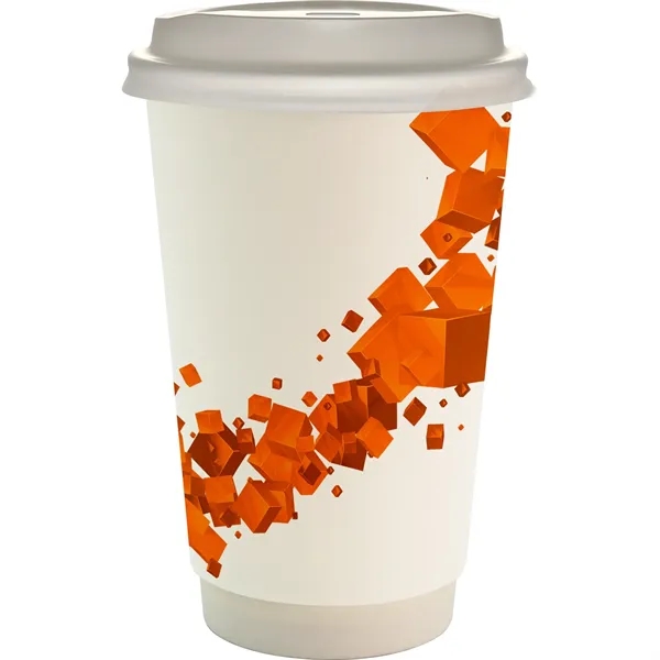 16 oz. Full Color Floating Cube Paper Cup With Lid... from ASI 30208 A P Specialties / AP Specialties