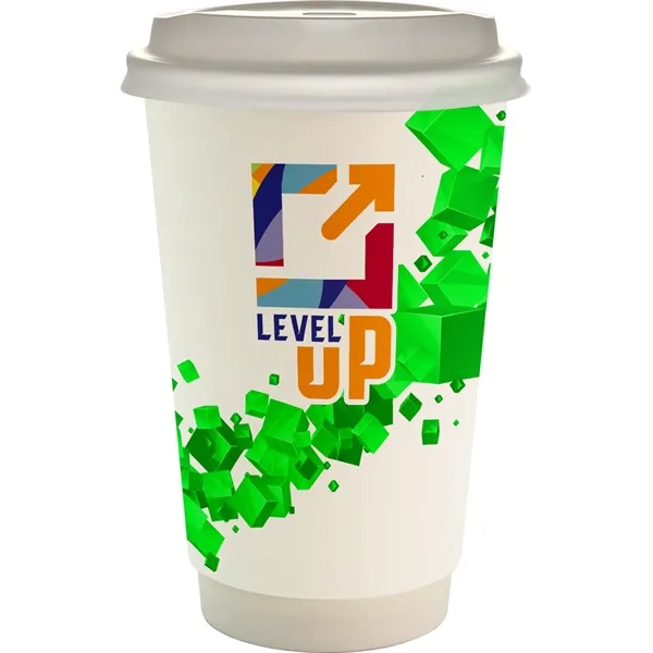 16 oz. Full Color Floating Cube Paper Cup With Lid... from ASI 30208 A P Specialties / AP Specialties