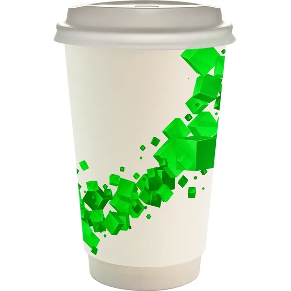 16 oz. Full Color Floating Cube Paper Cup With Lid... from ASI 30208 A P Specialties / AP Specialties