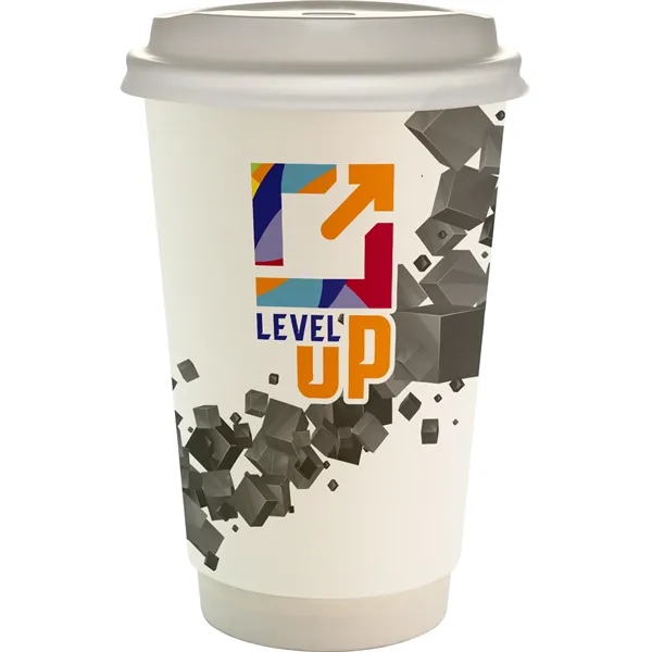 16 oz. Full Color Floating Cube Paper Cup With Lid... from ASI 30208 A P Specialties / AP Specialties
