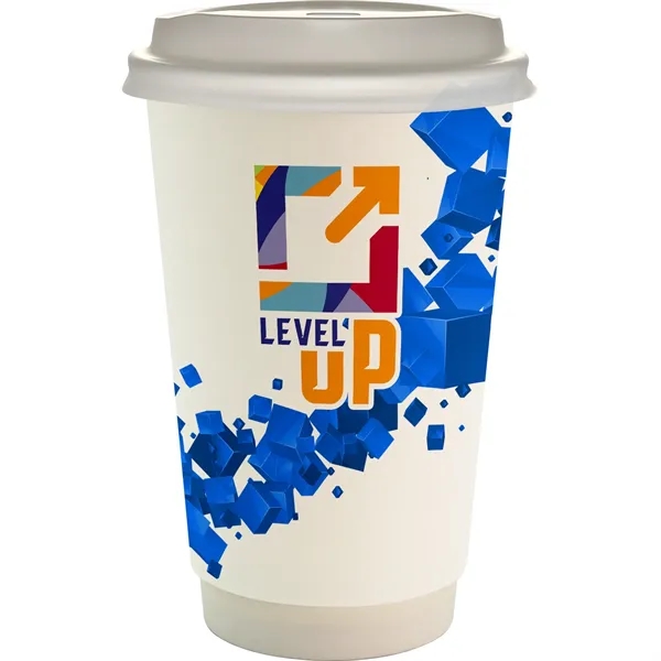 16 oz. Full Color Floating Cube Paper Cup With Lid... from ASI 30208 A P Specialties / AP Specialties