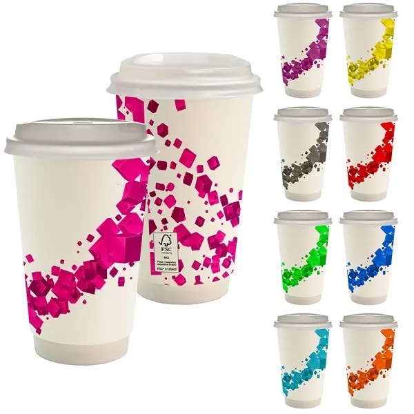 16 oz. Full Color Floating Cube Paper Cup With Lid... from ASI 30208 A P Specialties / AP Specialties