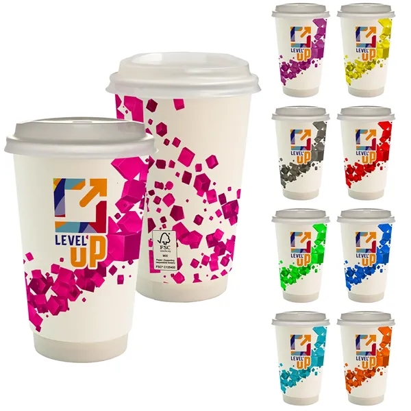 16 oz. Full Color Floating Cube Paper Cup With Lid... from ASI 30208 A P Specialties / AP Specialties