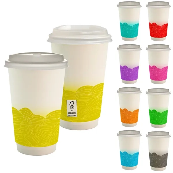 16 oz. Full Color Turbulent Waves Paper Cup With Lid... from ASI 30208 A P Specialties / AP Specialties