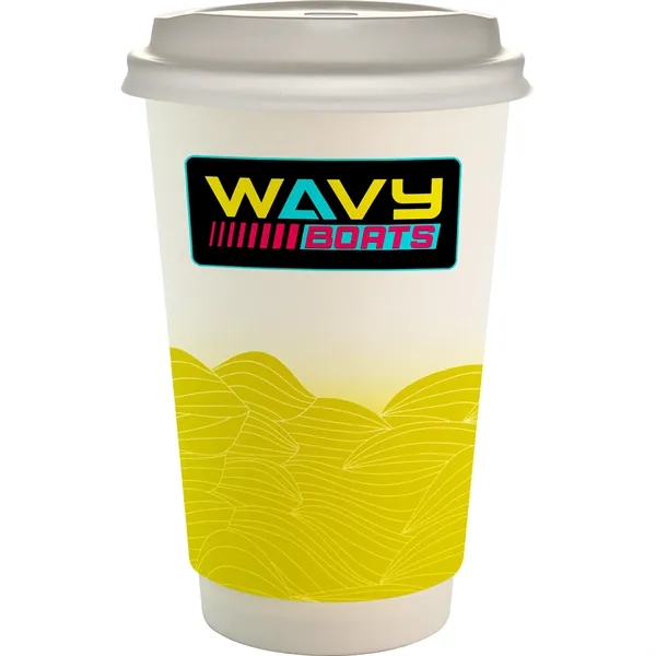 16 oz. Full Color Turbulent Waves Paper Cup With Lid... from ASI 30208 A P Specialties / AP Specialties