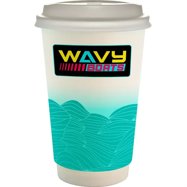 16 oz. Full Color Turbulent Waves Paper Cup With Lid... from ASI 30208 A P Specialties / AP Specialties