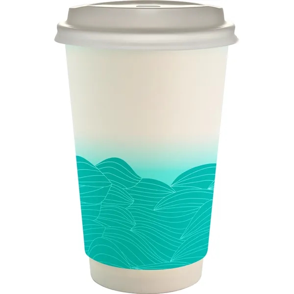 16 oz. Full Color Turbulent Waves Paper Cup With Lid... from ASI 30208 A P Specialties / AP Specialties