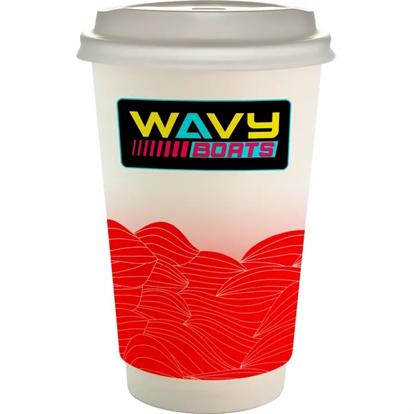 16 oz. Full Color Turbulent Waves Paper Cup With Lid... from ASI 30208 A P Specialties / AP Specialties