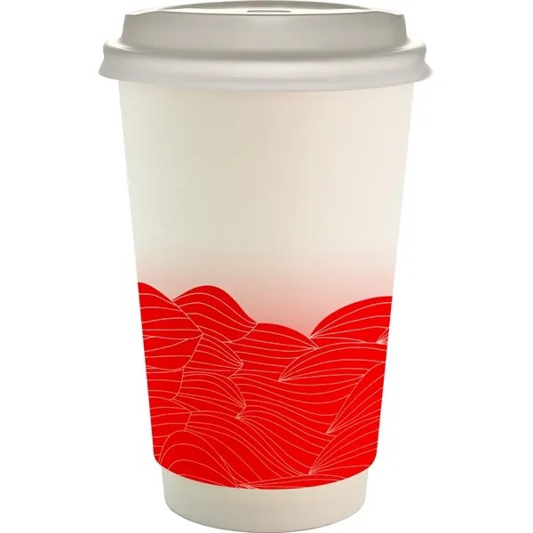 16 oz. Full Color Turbulent Waves Paper Cup With Lid... from ASI 30208 A P Specialties / AP Specialties