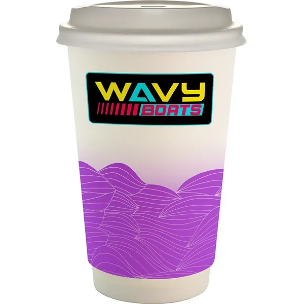 16 oz. Full Color Turbulent Waves Paper Cup With Lid... from ASI 30208 A P Specialties / AP Specialties