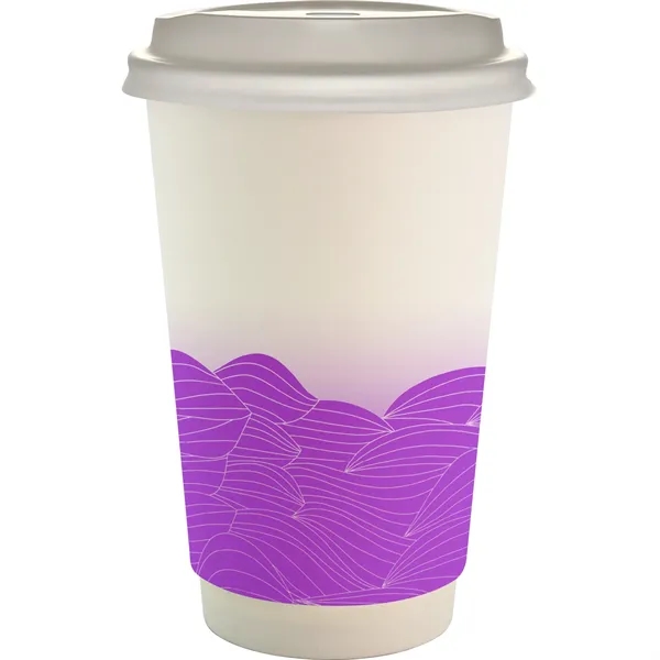 16 oz. Full Color Turbulent Waves Paper Cup With Lid... from ASI 30208 A P Specialties / AP Specialties