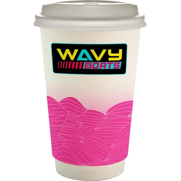 16 oz. Full Color Turbulent Waves Paper Cup With Lid... from ASI 30208 A P Specialties / AP Specialties