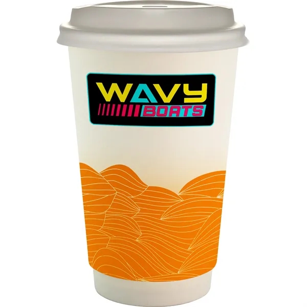 16 oz. Full Color Turbulent Waves Paper Cup With Lid... from ASI 30208 A P Specialties / AP Specialties