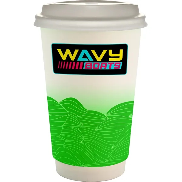 16 oz. Full Color Turbulent Waves Paper Cup With Lid... from ASI 30208 A P Specialties / AP Specialties