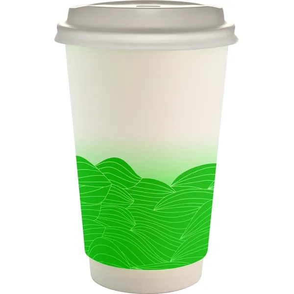 16 oz. Full Color Turbulent Waves Paper Cup With Lid... from ASI 30208 A P Specialties / AP Specialties