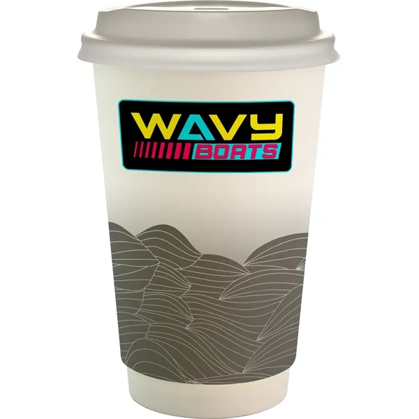 16 oz. Full Color Turbulent Waves Paper Cup With Lid... from ASI 30208 A P Specialties / AP Specialties