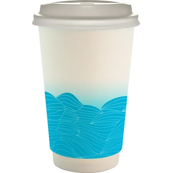 16 oz. Full Color Turbulent Waves Paper Cup With Lid... from ASI 30208 A P Specialties / AP Specialties
