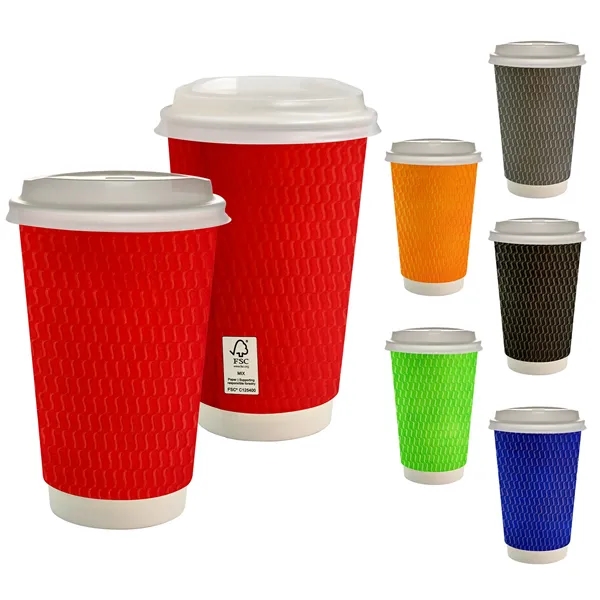 16 oz. Full Color Wave Paper Cup With Lid... from ASI 30208 A P Specialties / AP Specialties