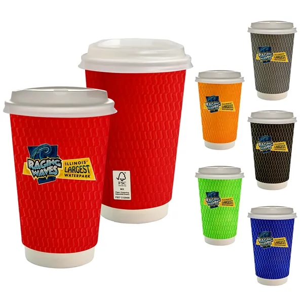 16 oz. Full Color Wave Paper Cup With Lid... from ASI 30208 A P Specialties / AP Specialties