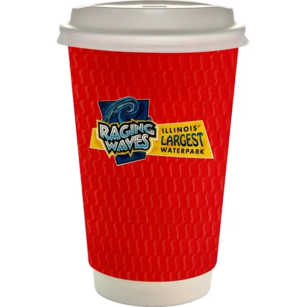 16 oz. Full Color Wave Paper Cup With Lid... from ASI 30208 A P Specialties / AP Specialties