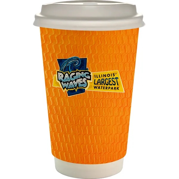 16 oz. Full Color Wave Paper Cup With Lid... from ASI 30208 A P Specialties / AP Specialties