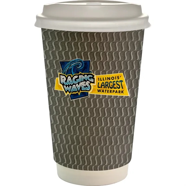 16 oz. Full Color Wave Paper Cup With Lid... from ASI 30208 A P Specialties / AP Specialties