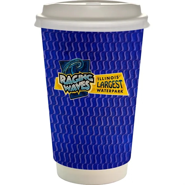 16 oz. Full Color Wave Paper Cup With Lid... from ASI 30208 A P Specialties / AP Specialties