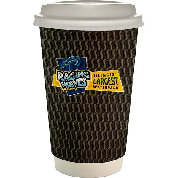 16 oz. Full Color Wave Paper Cup With Lid... from ASI 30208 A P Specialties / AP Specialties