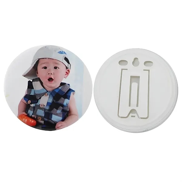 2.95" Full color round tin photo stand plus full color CMYK... from ASI 37218 Athena Promo (tm)