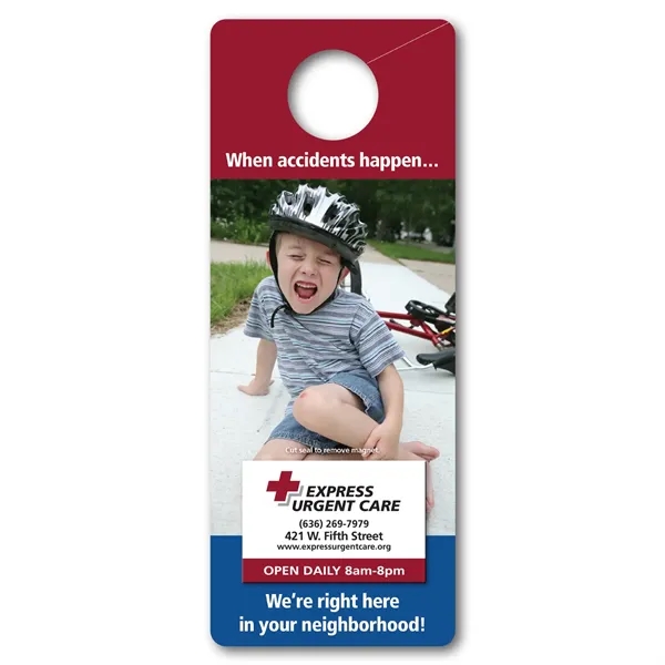 10.25" x 4" door hanger with super seal card for supporting... from ASI 68507 The Magnet Group / Magnet LLC™