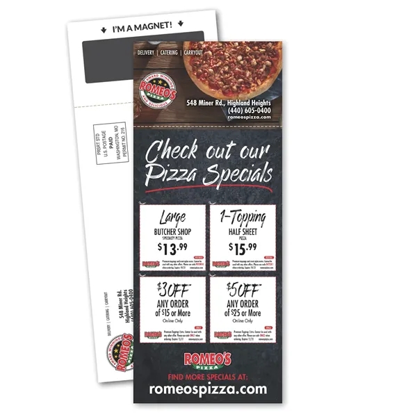 8.5" x 3.5" magnetic stick up perforated card with double-sided 4... from ASI 68507 The Magnet Group / Magnet LLC™