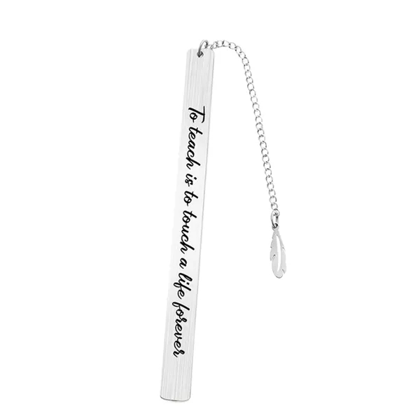 Sleek stainless steel metal bookmark plus laser engraving on 1 location... from ASI 37218 Athena Promo (tm)